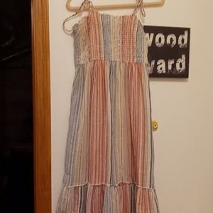Striped summer long dress